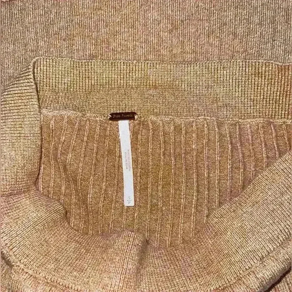 Free People Mod Ribbed Knit Wrap Skirt Small Caramel Heather - Picture 5 of 6